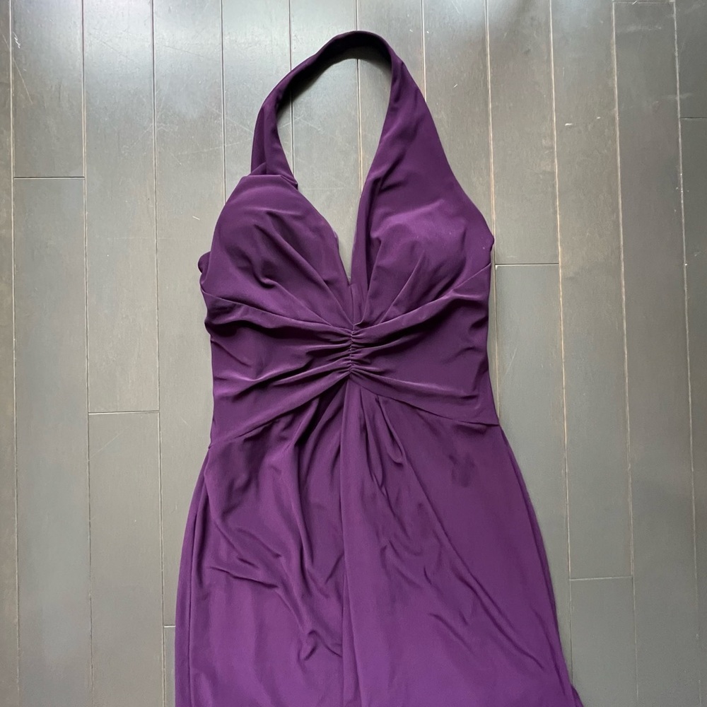 Adrianna Papell Halter Sleeveless Dress in Purple